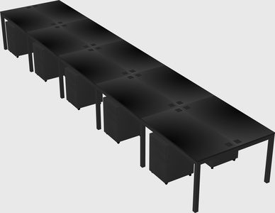 Shared rectangular desk