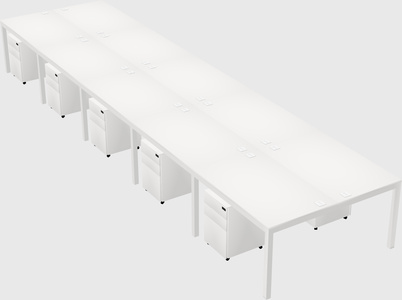 Shared rectangular desk