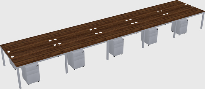 Shared rectangular desk
