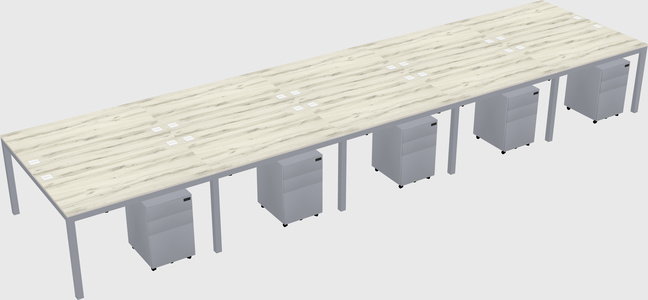 Shared rectangular desk