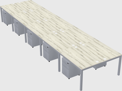 Shared rectangular desk