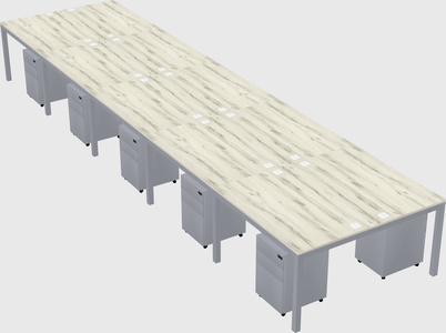 Shared rectangular desk