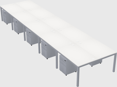 Shared rectangular desk