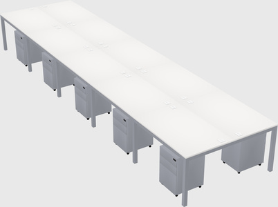 Shared rectangular desk