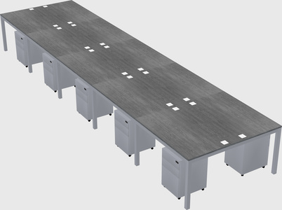 Shared rectangular desk