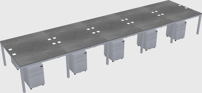 Shared rectangular desk