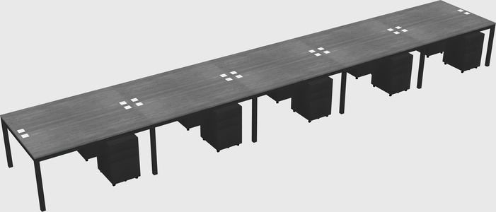 Shared rectangular desk