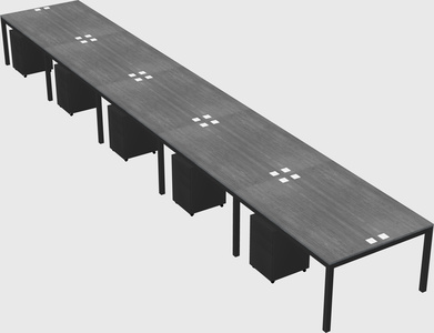 Shared rectangular desk