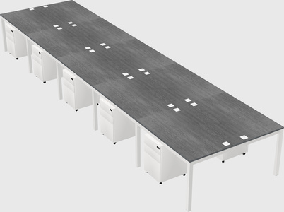 Shared rectangular desk