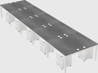 Shared rectangular desk