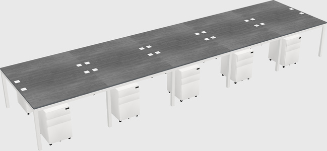 Shared rectangular desk