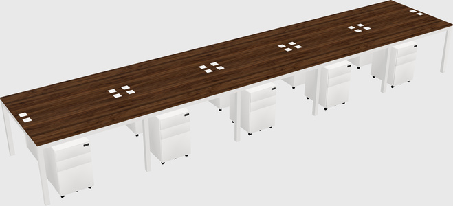 Shared rectangular desk