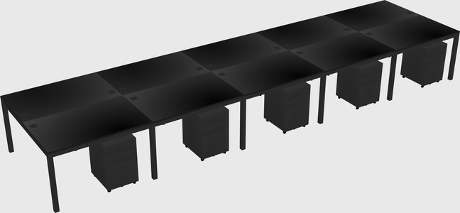 Shared rectangular desk