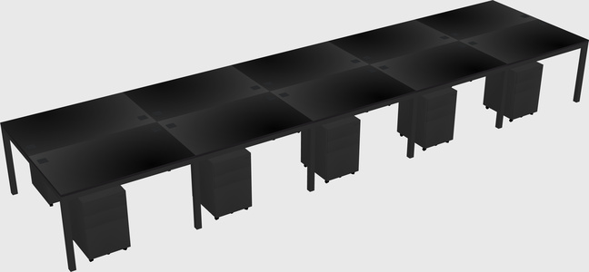 Shared rectangular desk