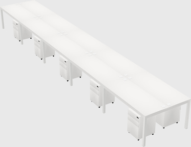 Shared rectangular desk