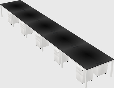 Shared rectangular desk