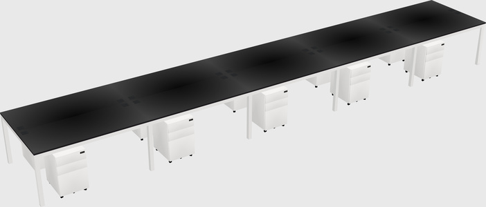 Shared rectangular desk