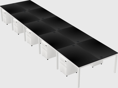 Shared rectangular desk