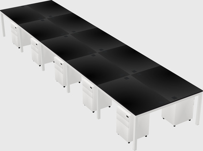 Shared rectangular desk