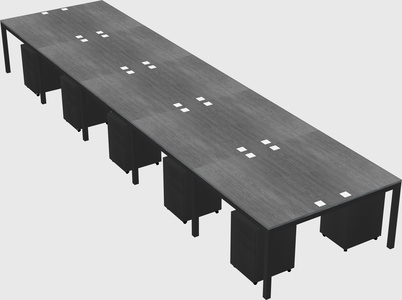 Shared rectangular desk