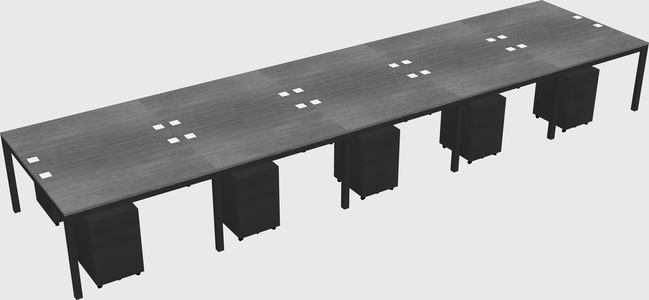 Shared rectangular desk