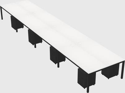 Shared rectangular desk
