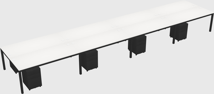 Shared rectangular desk