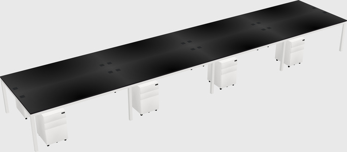 Shared rectangular desk