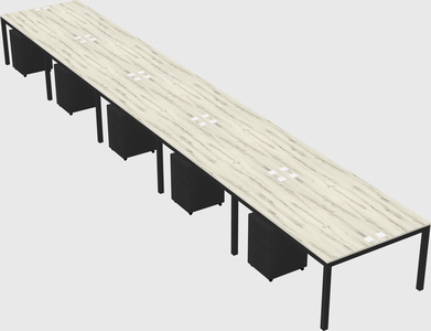Shared rectangular desk