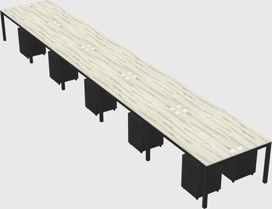 Shared rectangular desk