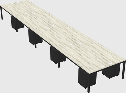 Shared rectangular desk
