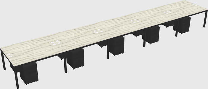 Shared rectangular desk