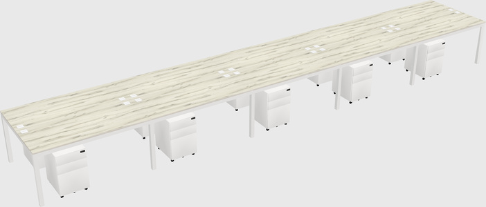 Shared rectangular desk