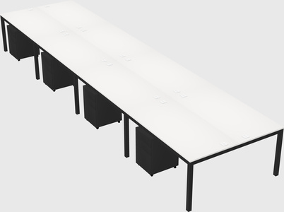 Shared rectangular desk