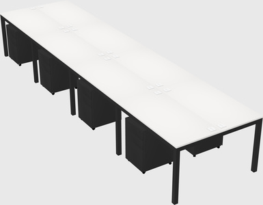Shared rectangular desk