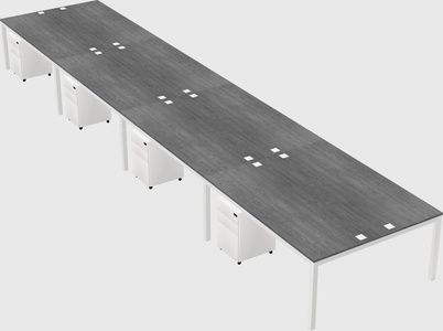 Shared rectangular desk