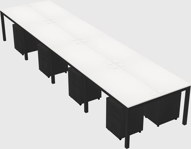 Shared rectangular desk