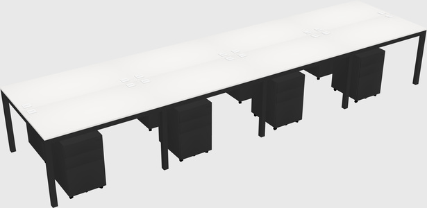 Shared rectangular desk