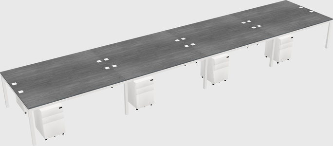 Shared rectangular desk