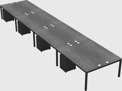 Shared rectangular desk