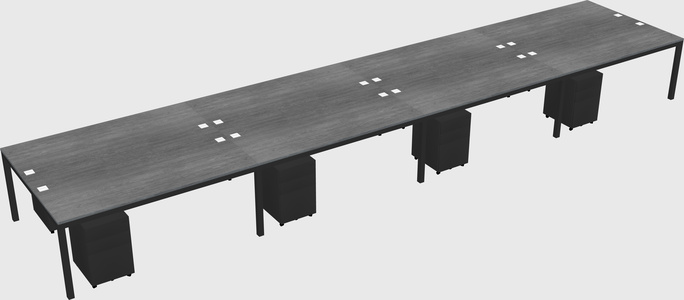 Shared rectangular desk
