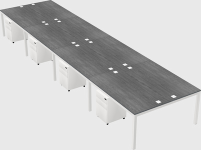 Shared rectangular desk