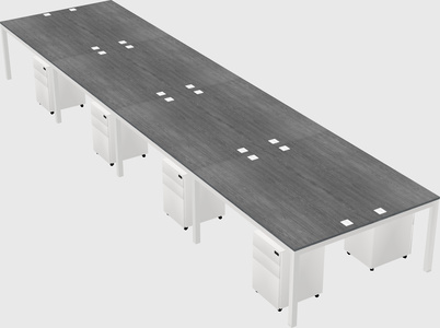 Shared rectangular desk