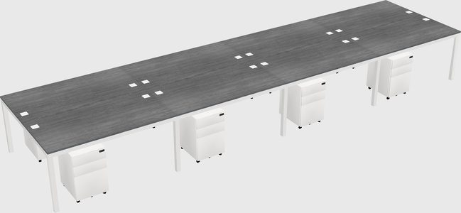 Shared rectangular desk