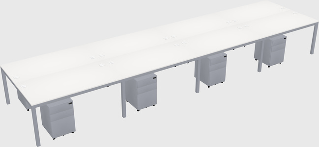 Shared rectangular desk