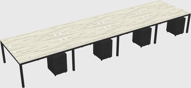 Shared rectangular desk