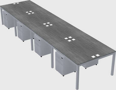 Shared rectangular desk