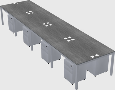 Shared rectangular desk