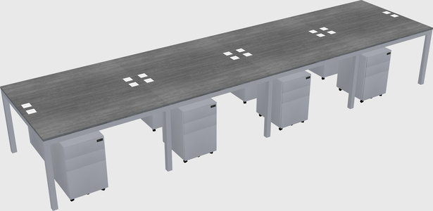 Shared rectangular desk