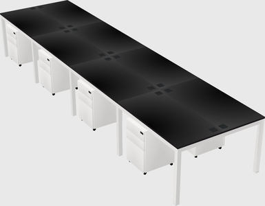 Shared rectangular desk